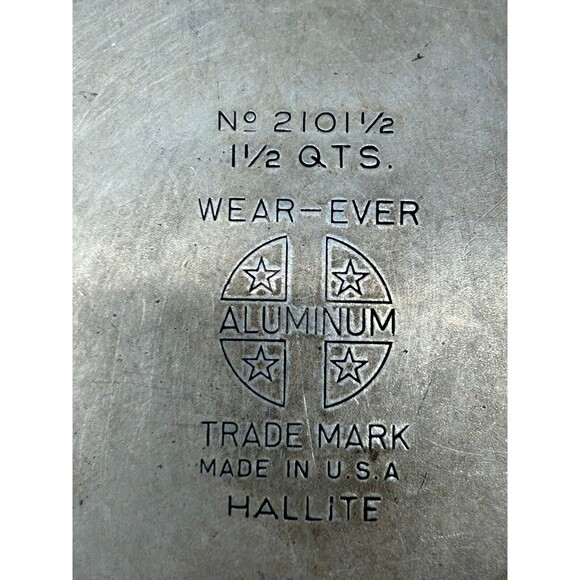 Vtg Solid Aluminum Ware Ever 1.5 Qt Saucepan Casserole With Lid Made In USA - Picture 5 of 9